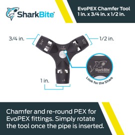 SharkBite EvoPEX 1/2 Inch To 1 Inch PEX Pipe Chamfer Tool, 25829