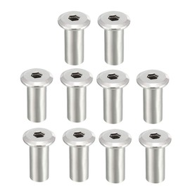 sourcing map 10pcs M8 x 20 mm Rivet Hex Socket Insert Nut Screw Posts Nickel-Plated