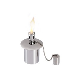 Firefly Fuel Polished Stainless Steel Table-Top Tiki Torch Canister - Durable Design with Refillable Fuel Reservoir - Compact, Rust-Resistant for Outdoor Use - Made in USA - 5-3/8 Inches Tall