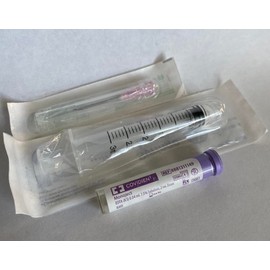 Blood Collection kit for Animal use, 5 Blood Tubes/5 Needles/5 Syringes (5 mL, Purple (EDTA K3))