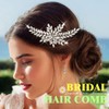 JEWEKY Bride Wedding Rhinestone Hair Comb Silver Bridal Crystal Hair