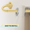 JRZOO 2 Pack Gold Curtain Rod, Wrap Around Curtain Rods