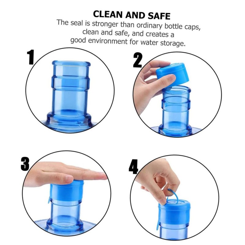 TEHAUX 35Pcs Splash Water Jug Sealing Caps Blue Spill Covers