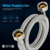 FlexCraft 25712PR-2 Stainless Steel Washing Machine Hose Connector Burst Proof,