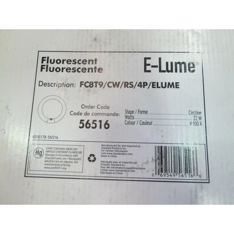 GE E-Lume Fluorescent Circline Lamp 7" OD FC8T9/CW/RS/4P/ELUME 22 Watts
