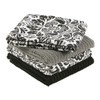 DII Cleaning Collection Multi-Purpose Microfiber, Black Damask, Dishtowel Set