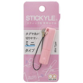Sunstar S3719740 Stationery Scissors, Portable, Sticky, Mini, Pink
