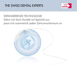 edel+white - Filo interdentale espandibile Superfloss, 25 m, con rivestimento in cera e sapore di menta, confezione da 3