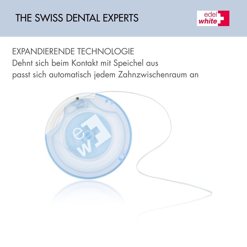 edel+white - Filo interdentale espandibile Superfloss, 25 m, con rivestimento