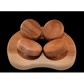 Sauna headrest, ergonomic, wood, sauna pillow, natural Red Cedar