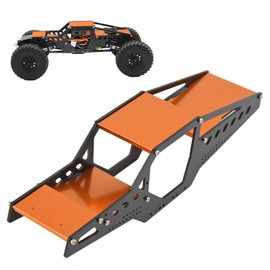 RC Car Frame Body Shell,Aluminum Alloy Chassis Frame Roll Cage,1/24 RC Car Upgrade Parts Weihnachten for Axial SCX24 Car Model Parts (Orange)