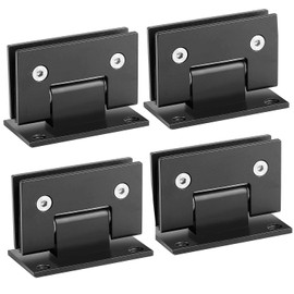 KEILEOHO 4 PCS Glass Door Hinges, Stainless Steel Shower Door Hinges with Mounting Hardware for Bathroom, Cabinet, Showcase, 90 Degree Opening & Closing