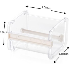 Transparent Visible Washi Packaging Tape Dispenser Cutter Roll Tape Holder Organizer Desktop Office Tape Holder DIY Sticker Roll Tape Cutter Holder Storage Tape Cutting Tape, Adhesives and Fasteners