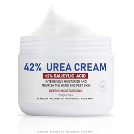 OUKEYA Crema con Urea 42% y Ácido Salicílico 2% Crema para Pies Secos y Ásperos Hidratación Intensiva para Pies,Talones,Manos 150g