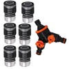 6 x hose coupling, grey, 1 x Y distributor with