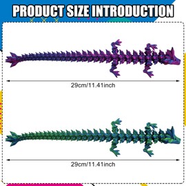 TECHEEL Pack of 2 3D Printed Dragon Ewegliche Joints Dragon 3D Mysterious Dragon Toy Realistic Moving Dragon Crystal Dragon 3D Dragon Toy for Boys Children Girls