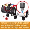 CAMPLUX 12V DC Water Pump 1.6/3.3GPM Diaphragm Self-Priming for Kitchen