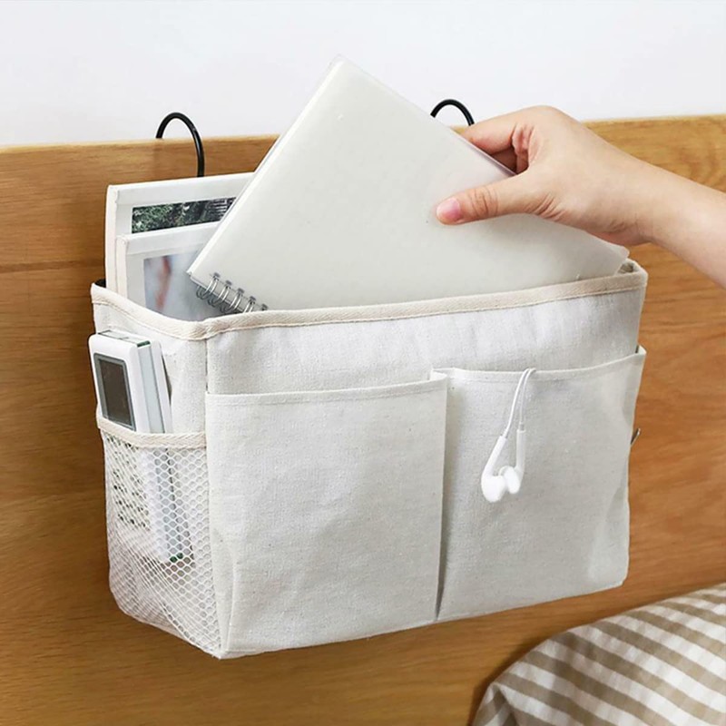 Forreen Bedside Storage Pocket, 2 Pcs Bedside Hanging Storage Basket