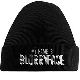 Hippowarehouse My Name is Blurryface Embroidered Beanie Hat Black