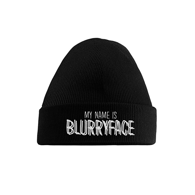Hippowarehouse My Name is Blurryface Embroidered Beanie Hat Black