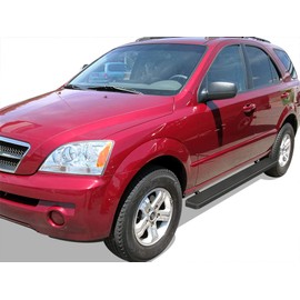 APS Running Boards 4 inches Matte Black Compatible with Kia Sorento 2003-2010 (Nerf Bars Side Steps Side Bars)