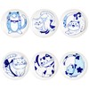Bicuzat Blue and White Porcelain Vintage Cats Pattern Dessert Plates,