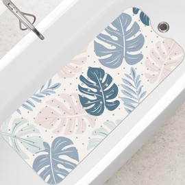 SHUCHING Non-Slip Blue Bath Mat for Safe Showering