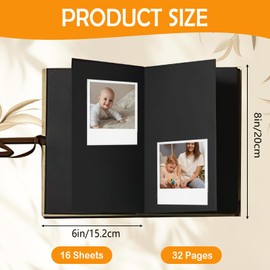 6x8 Inch Scrapbook Photo Albums – Hardcover Kraft Paper Memory Books, Foldable Keepsake Albums for Wedding, Graduation, Anniversary