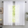 Short Sheer Curtains for Living Room, Rod Pocket Super Soft