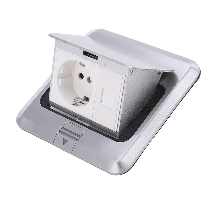 Floor Socket Waterproof Good Sealing Embedded Safe Practical Silver Bounce