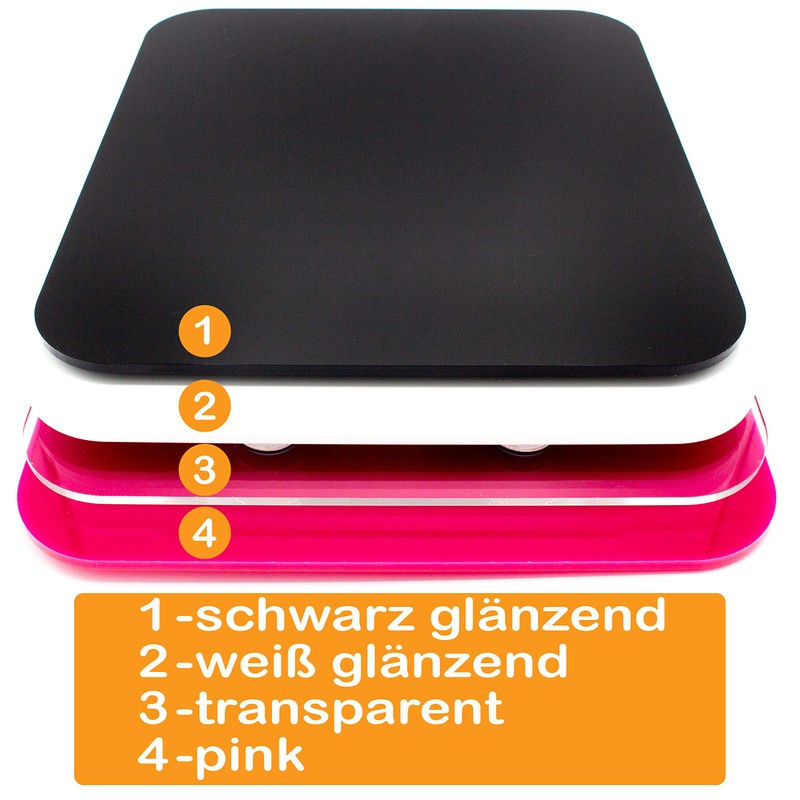 Sliding board made of acrylic, glossy white, 33 x 28