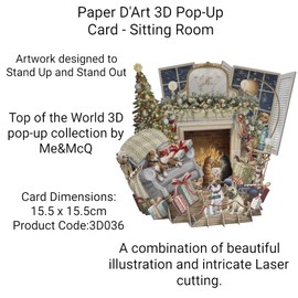 Paper D'Art Christmas Card (3D Card - Sitting Room) XTW030