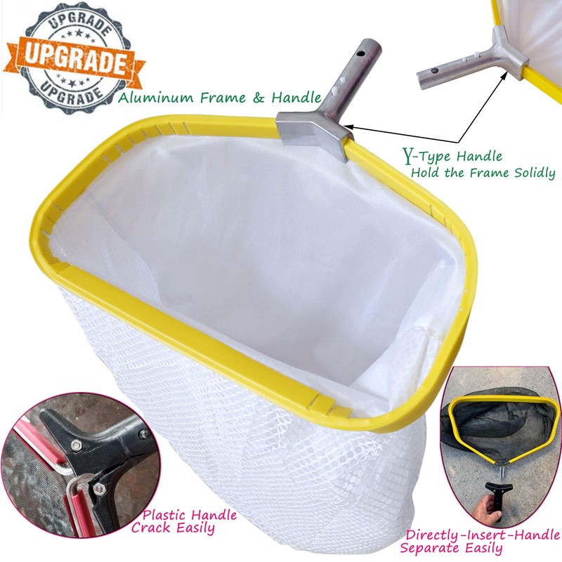 PetZon Professional Pool Net, Heavy Duty Skimmer Rake with Aluminum