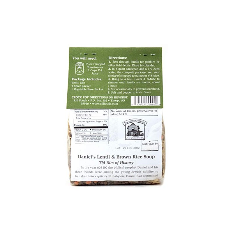 Rill Foods Daniel's Lentil & Brown Rice Soup Mix 12.7