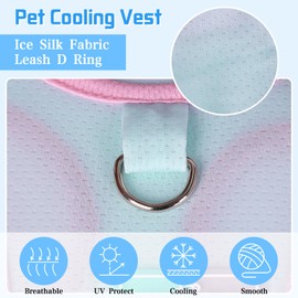 Yaopelky Cooling Vest for Dogs Summer Clothes with D Ring Breathable Puppy T Shirt Quick Dry Sun Protection Dog Outfits Cooling Shirts for Outdoor Activities (Blue, XL(5.5-7.5