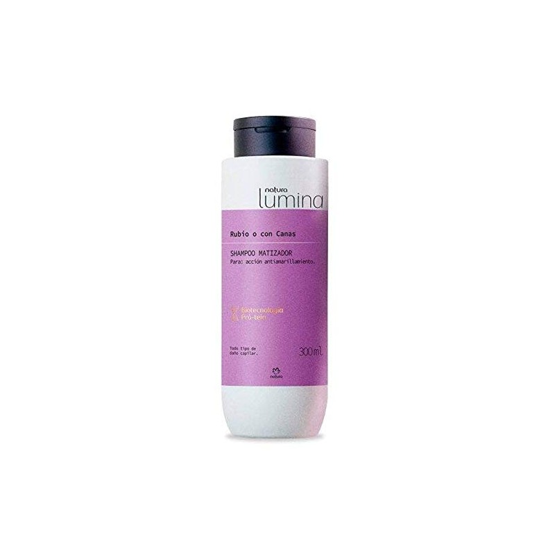 Shampoo Matizador Cabello Rubio O Con Canas Lumina Natura