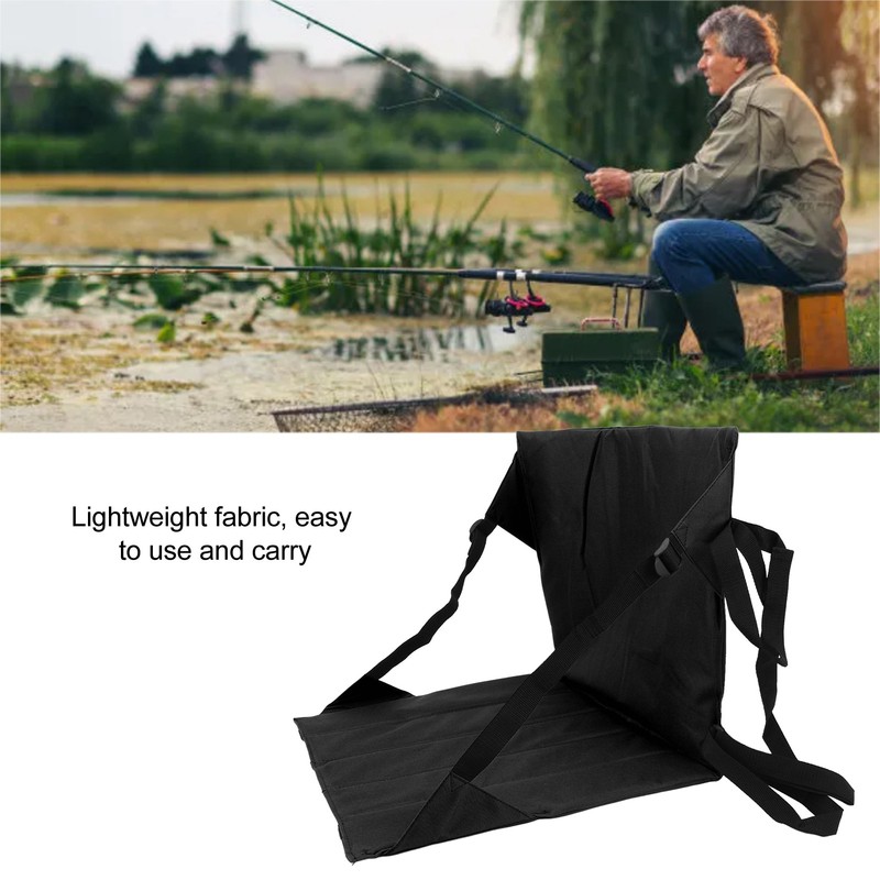 Foldable Seat Cushion Backrest Beach Chair Mat Single Person Portable