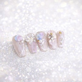 Wedding Nail Innocent Nail Aurora Glow - S-Oval / 웨딩네일 청순네일 오로라 글로우 - S-오벌