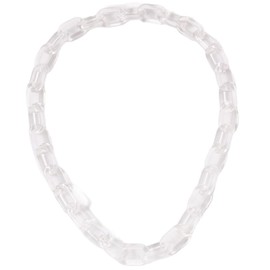 Cool Long Acrylic Choker Necklace Colorful Paperclip Link Chain Thick Wide Minimalist Multicolor Chunky Chain Collar Necklace Punk Jewelry for Women-Transparent