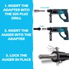 Auger adapter for SDS PLUS (SDS+) hammer drill for post