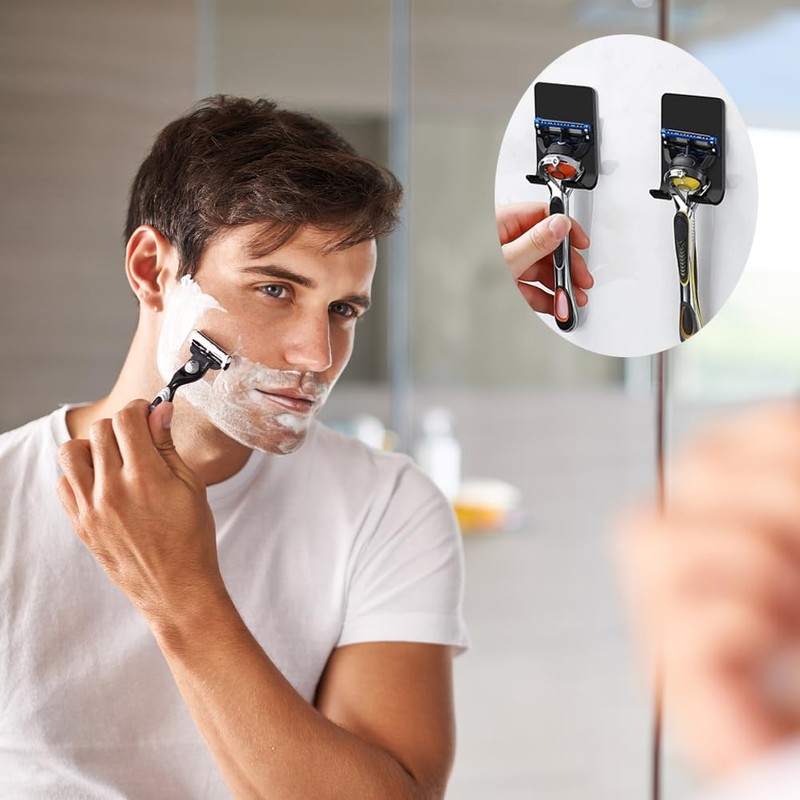Razor Holder Shaver Hook Hanger Stand(2 Pack)Heavy Duty Self Adhesive