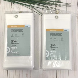 Made by Design 2-Pack PEVA Shower Liner Medium Weight 71"x71" Frosted w Grommets