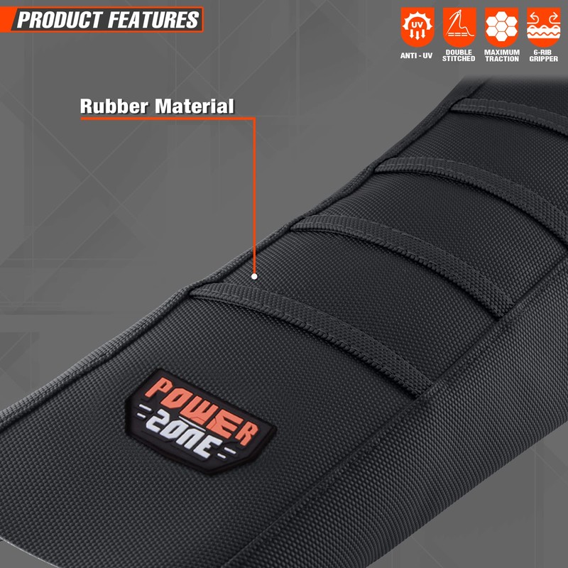 fewfuss Universial Dirt Bike Seat Cover - Soft Ribbed Rubber