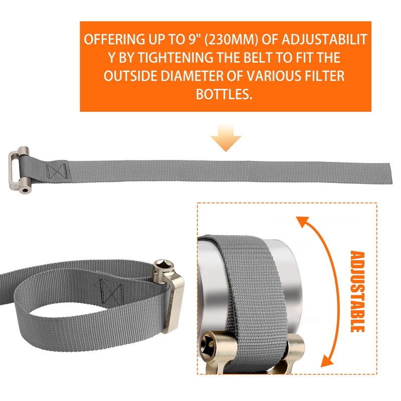 Axfvd Heavy Duty Filter Strap Wrench - Oil Filter Strap
