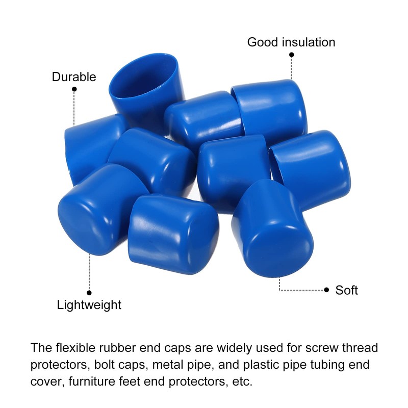 sourcing map 10pcs Rubber End Caps Cover 28mm Vinyl Screw