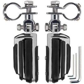 VG MOTO Motorcycle 1.25" Highway Footpegs Adjustable Foot Pegs Footrests with Clamps Mounts kit Compatible with Harley Touring Sportster Softail Road Glide Street Glide with 1 1/4 inch Engine Guard