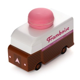 Candylab Toys CANDYCAR® Wooden Food Truck Collection - Framboise Macaron Van, Premium Handcrafted Beech Wood Toy Car