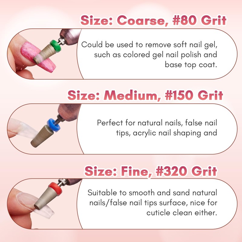 Makartt Nail Cutter Attachment Bits - Electric Nail Drill Bits