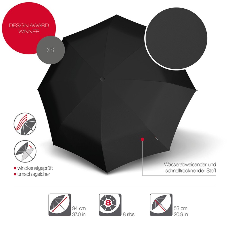 Knirps X1 Plain Pocket Umbrella with EVA Hard Case in