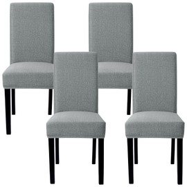 Betylifoy Chair Covers, Set of 4, Stretch Chair Covers for Dining Room Chairs, Removable, Washable Chair Covers, Swing Chairs, Chair Cover for Dining Room, Hotel, Restaurant, Kitchen (4, Dark Grey,
